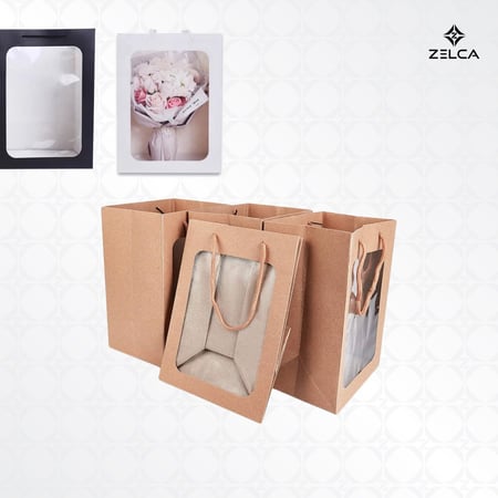 اكياس ورقية بنافذة