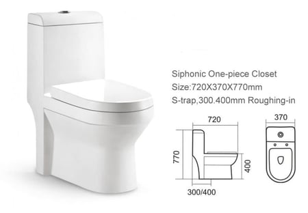 كرسي افرنجي  فتحة 4 انش كبير قطعه واحدة