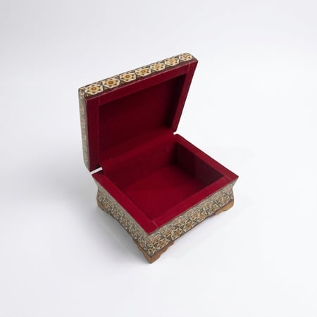 صندوق خشب نقش أصفهان يدوي ملون 10 سم *12سم -صغير