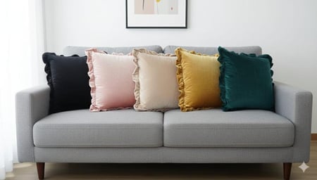 مخدة كشكش بحشوة ألوان متعددة 45*45 cm