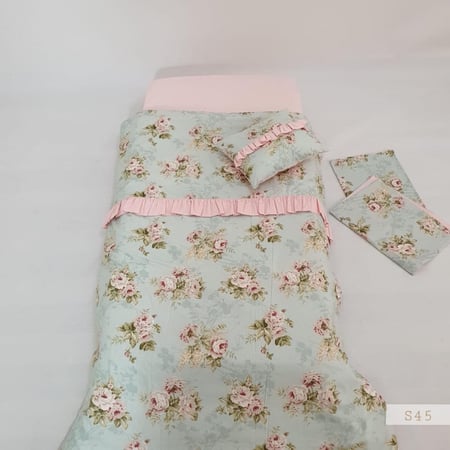 مفرش مواليد (سرير المواليد) بكشكش قطن 100%