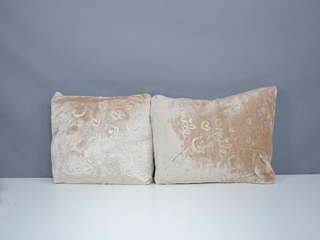 مفرش مواليد النجوم شتوي مخمل لون بيج 4 قطع