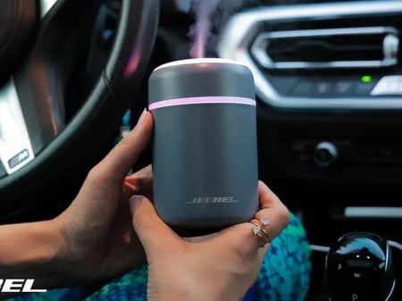 جيبل - مرطب هواء صغير هادئ مع ضوء دافئ، 200 مل - رمادي