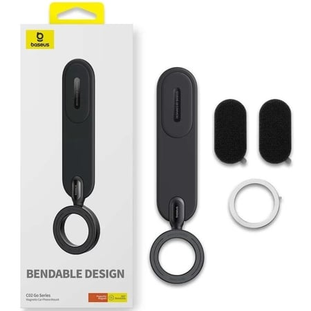 بيسوس - حامل جوال ماج سيف c02 للسيارة قابل لتعديل الزاوية 360 درجة - اسود