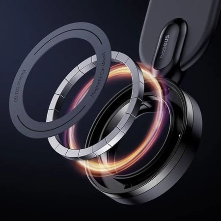 بيسوس - حامل جوال ماج سيف c02 للسيارة قابل لتعديل الزاوية 360 درجة - اسود