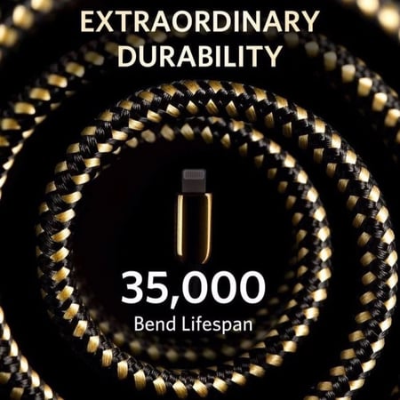 انكر - كيبل ايفون بي دي بطول 1.8 متر مطلي ذهب عيار 24