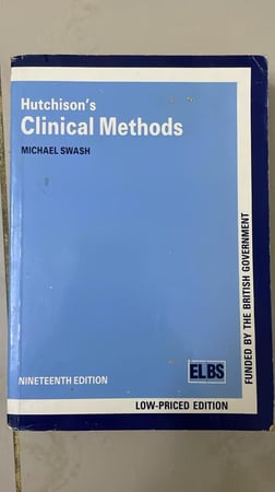 طرق هاتشيسون السريرية (Hutchison's Clinical Methods) الطبعة التاسعة عشرة 1992م.