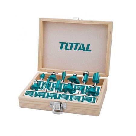 طقم ريشة راوتر حفر خشب 8 ملي 12 قطعة من توتال عالي الجودة لحفر الخشب و