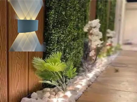 فانوس كشاف لداخل المنزل و خارجه 5000276 جرم ابيض انارة أصفر 3000 ثلاثي