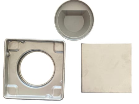 صفايه استيل بلاط  ايطالي مع رداد 15*15 فتحه 4بوصه