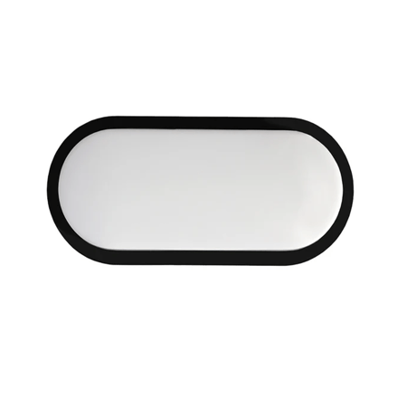 كشاف سور بيضاوي أسود اللون (بلاستيك) ليد 24 واط بإضاءة صفراء LED 20W