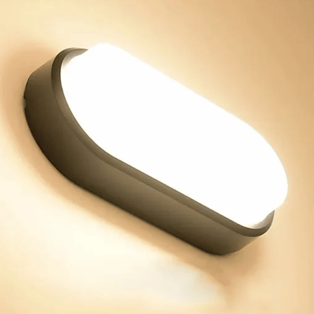 كشاف سور بيضاوي أسود اللون (بلاستيك) ليد 24 واط بإضاءة صفراء LED 20W