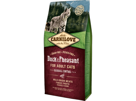 كارنيلوف  بط وتدرج طعام جاف للقطط البالغة - مقاوم لكريات الشعر - 6 كجم