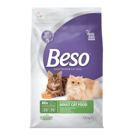 بيسو  طعام قطط بالغة مشكل لحم ودجاج 7 كيلو