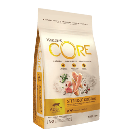 ویلنس کور طعام جاف اوريجنال  بالديك الرومي والدجاج للقطط المعقمة - 4 كيلو