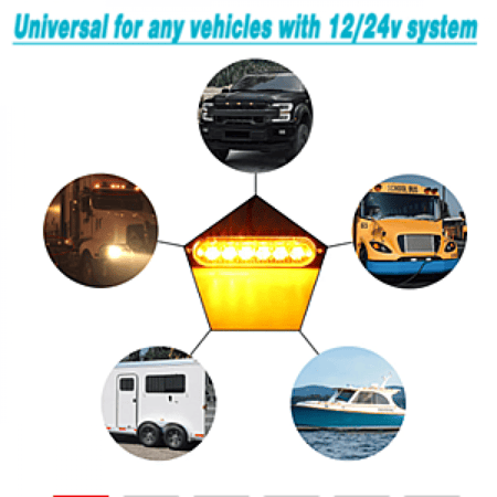 وميض تنبيهي للسيارات والطوارئ  6شمعات عدد 4 قطع