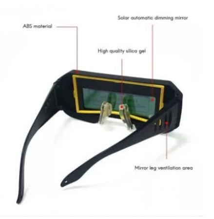 نظارات لحام كهروضوئية أوتوماتيكية تعمل بالطاقة الشمسية