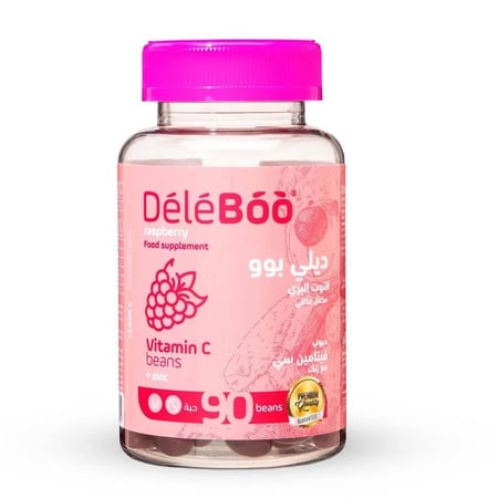 ديليبو فيتامين C مع الزنك بنكهة التوت 90 حبة لدعم المناعة
