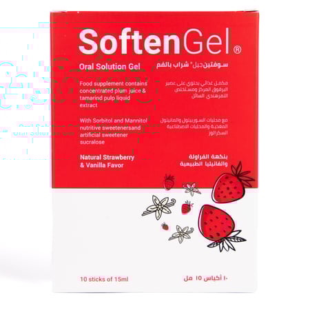 سوفتين جل – مكمل غذائي محلول فموي – 15 مل × 10 أكياس Soften Gel Oral Solution – Food Supplement – 15 ml (10 Sticks)