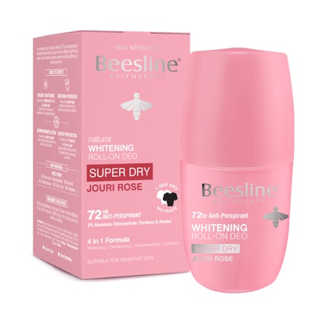 بيزلين مزيل عرق رول أون سوبر دراي ورد جوري 50 ملBeesline Roll On Super Dry Jouri Rose 50ml