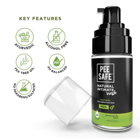 بي سيف، غسول طبيعي للمنطقة الحميمة، للرجال، ينظف ويحمي البشرة - 100 مل Pee Safe, Natural Intimate Wash, For Men, Cleans & Protects Skin - 100 Ml