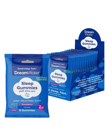 دريم واتر حلوى مضغ ميلاتونين 6 قطع ( 12 عبوة) Dream Water Melatonin gummies 6 pcs (12PCS)