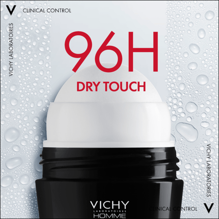 فيشي مزيل عرق رول اون 96 ساعة كلينيكال كنترول للرجال 50 ملVichy 96 Hour Clinical Control Deodorant for Men 50ml
