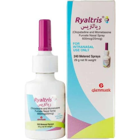 ريالتريس بخاخ انف 240 بخهRyaltris 600 µg / 25 µg Olopatadine‑Mometasone Nasal Spray 240 Doses