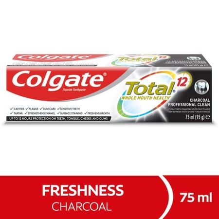 كولجيت معجون أسنان توتال بالفحم تنظيف عميق 75مل