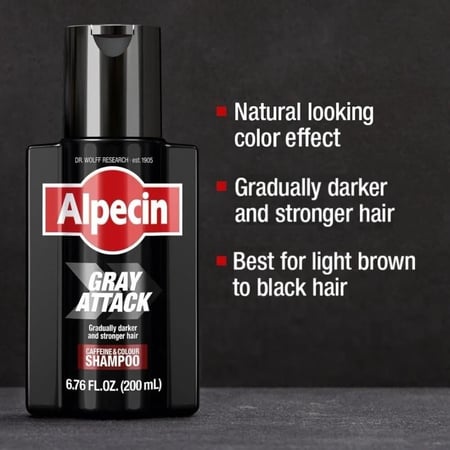 البسين شامبو يقلل الشيب تدريجيًا – 200 مل Alpecin Grey Attack Shampoo – 200 ml