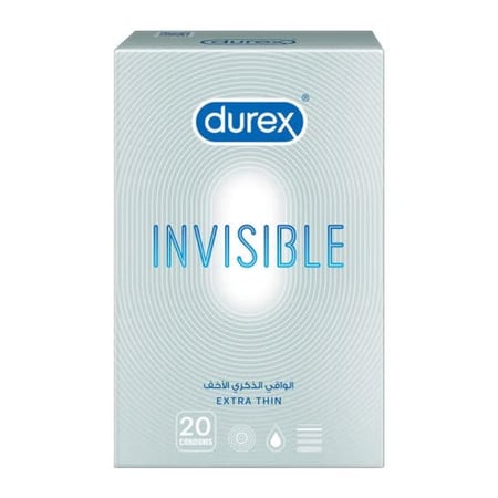 ديوركس واقي ذكري شفاف 20 حبةDurex Condom Invisible 20 Pcs.