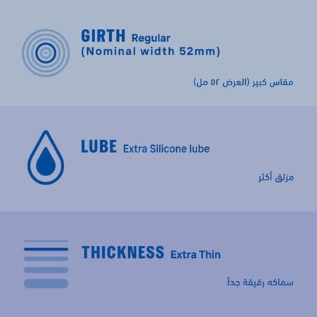 ديوركس واقي ذكري شفاف شديد الانزلاق 12 واقيDurex Condom Invisible Extra Lubricated 12 pcs