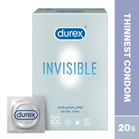 ديوركس واقي ذكري شفاف 20 حبةDurex Condom Invisible 20 Pcs.