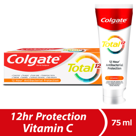 كولجيت معجون أسنان توتال بالفيتامين C مضاد للبكتيريا 75مل