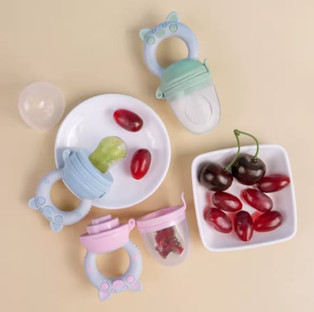 مجموعة من لهايات السيليكون لتغذية الفواكة و الخضراوات من عمر 6 أشهر