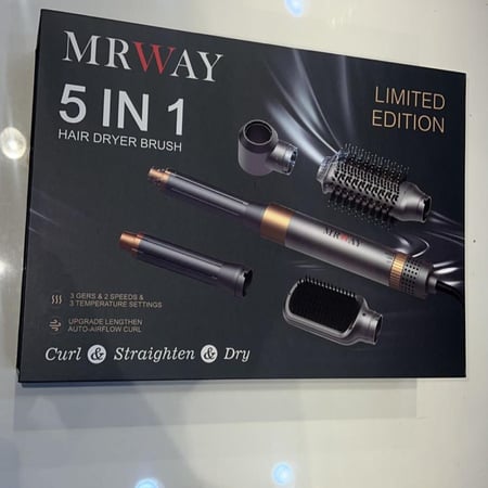 MRWAYجهاز متعدد الرووس 5في1  استشوار فرشة وفير بحجمين  وتجفيف وفوليوم