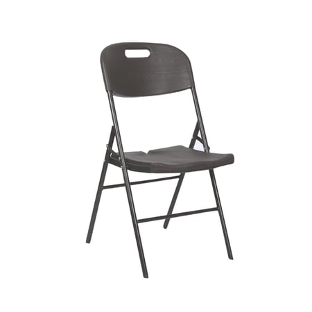 كرسي بلاستيك قابل للطي لون رمادي غامق