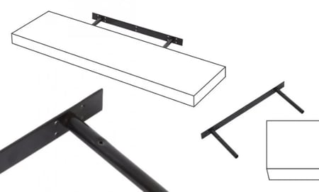 رف خشبي عائم بزاوية  منحنية  23*80 سم