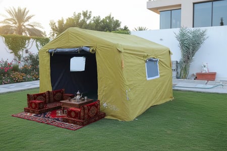 خيمة هوائية سريعة التركيب 3*3 متر مقاومة للمطر لون أصفر