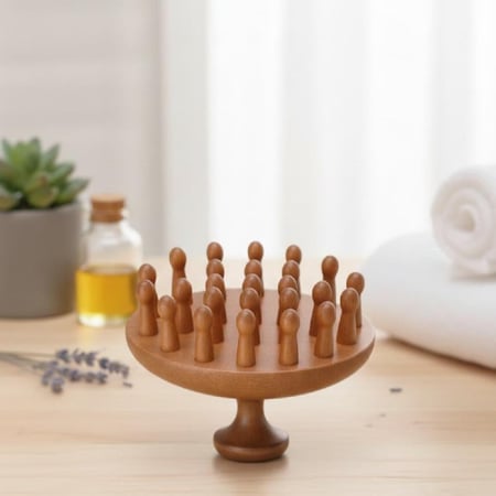 مشط مساج خشبي لفروة الرأس