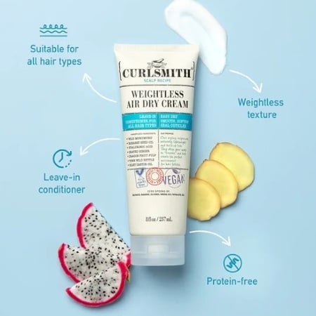 مصفف كريم التجفيف بالهواء خفيف وشفاف ، (237 مل), كرل سمث