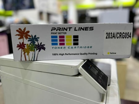 عبوة حبر بديله من  برنت لاين  أصفر 203A متوافق مع طابعات الليزر من شركة hp