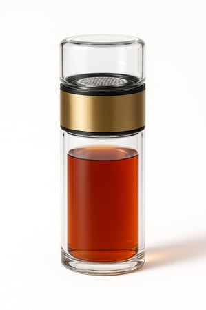 كوب شاي زجاجي مزدوج مع مُصفّي مدمج | عملي، أنيق، وسهل الاستخدام