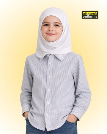 قميص رمادي مقلم