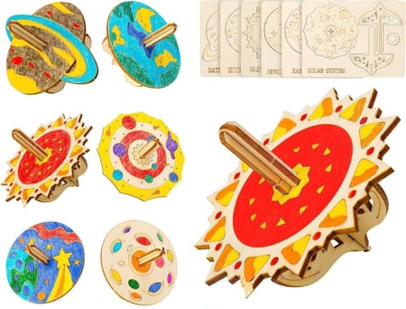 لعبة دوارة خشبية للتلوين