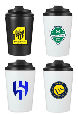 كوب قهوة حافظ للحرارة بشعار ناديك المفضل – سعة 380 مل