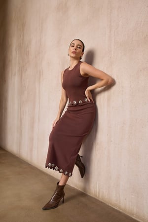 بلوزة كت بني