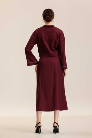 طقم تنورة كتان