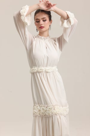 فستان بيج شيفون كرنيش تحت زم