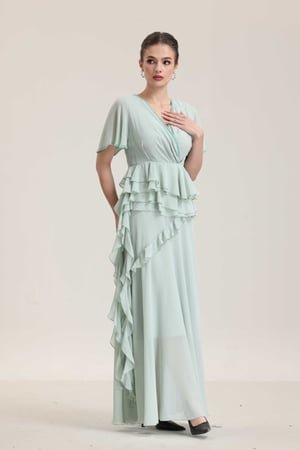 فستان شيفون طبقات جمب